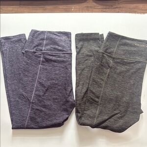 Victoria's Secret Gray and Green Leggings Soft Stretchy Comfort. ( Lot of 2 )